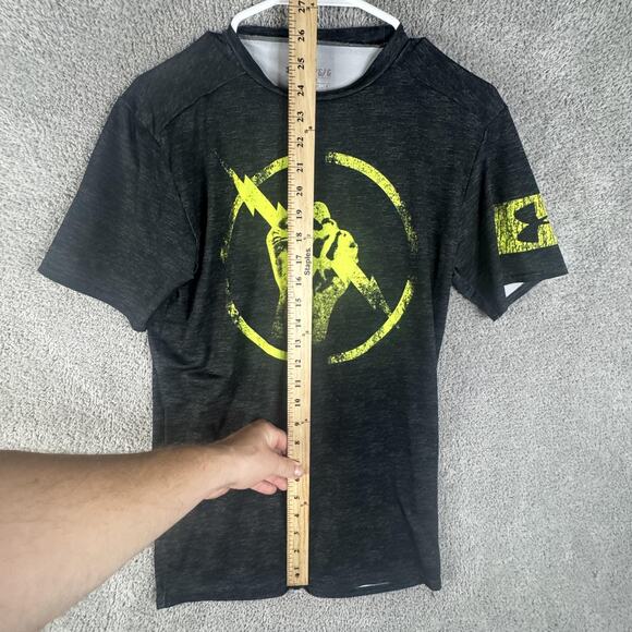 Under Armour Shirt Mens Large Black HeatGear Compression Lightning Bolt Graphic - Picture 5 of 8